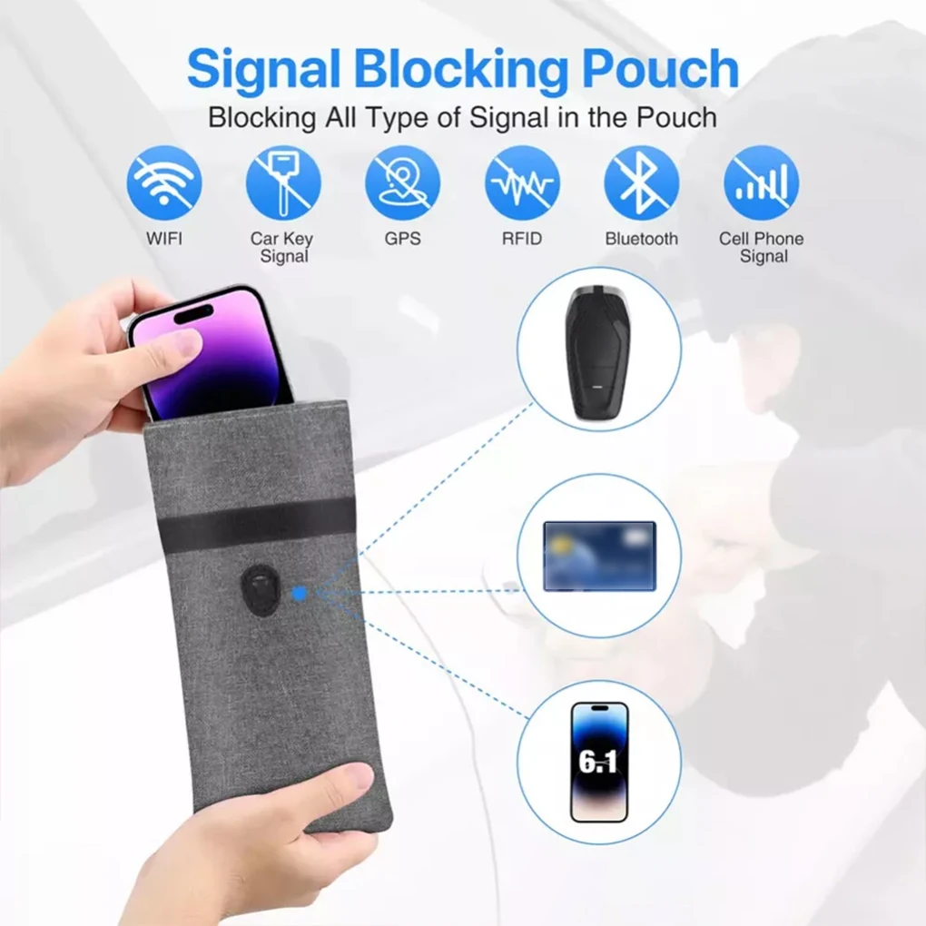 Signal Blocking Bag Cell Phone Car Key Remote Control Shielding Pouch Signal Blocking Case Anti-Radiation Bag Privacy Protection