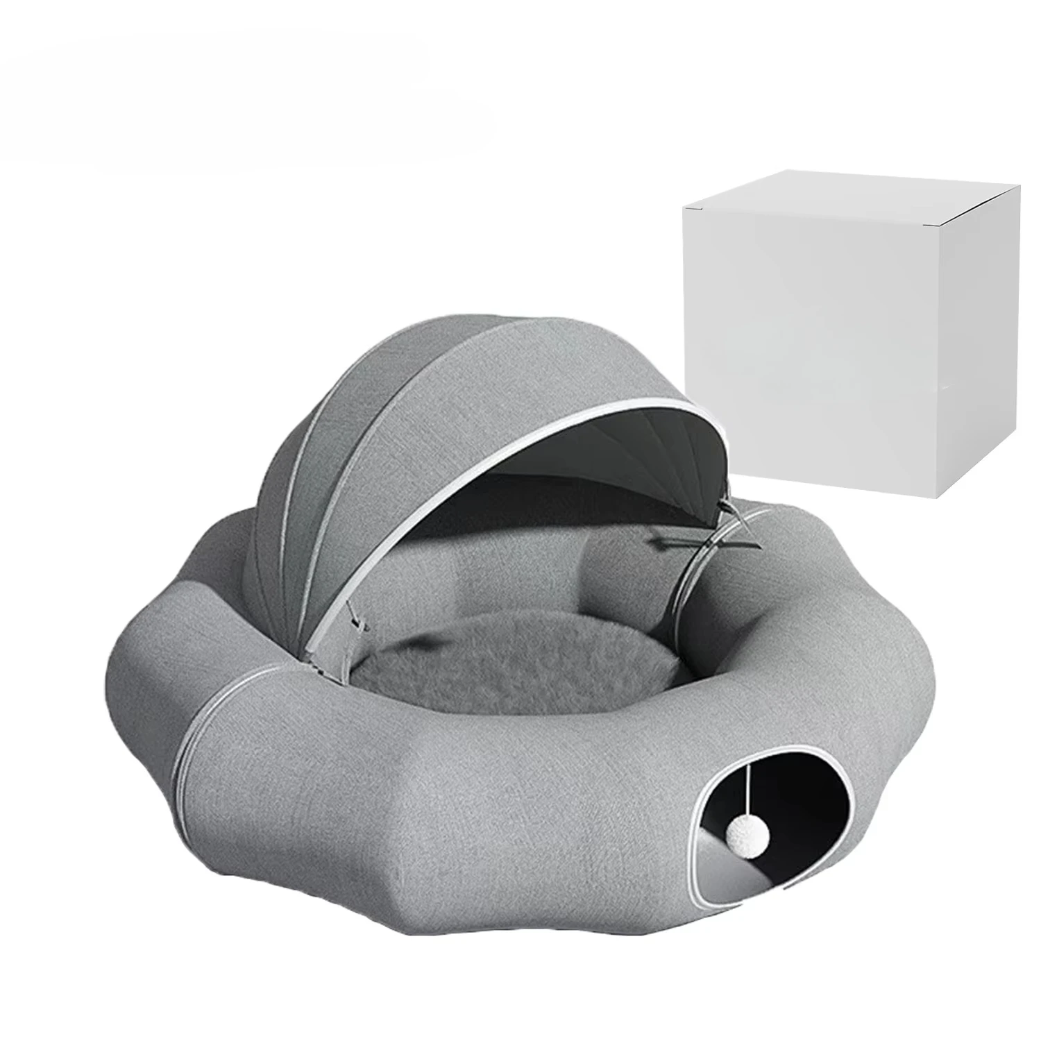 Custom Foldable Cat Dog Drilling Luminous Night Tunnel Toys Wholesale Cat Donuts Game Tunnel Velvet Flannel Pet Solid