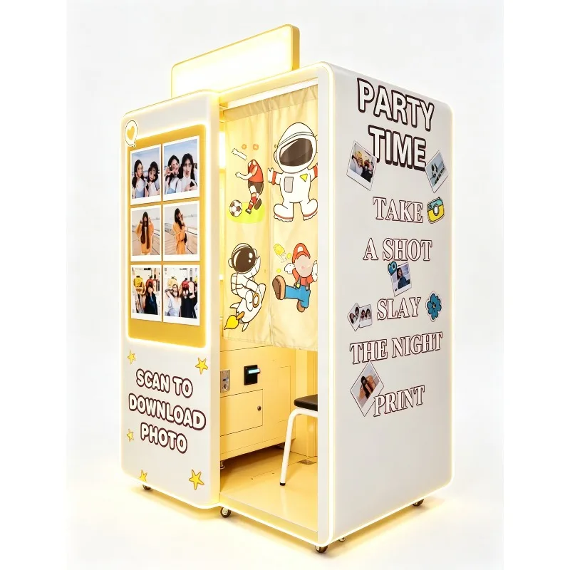 Self Service Business Photo Booth Printer Booth Entrepreneurial Opportunity with Touch Screen Selfie Booth Machine