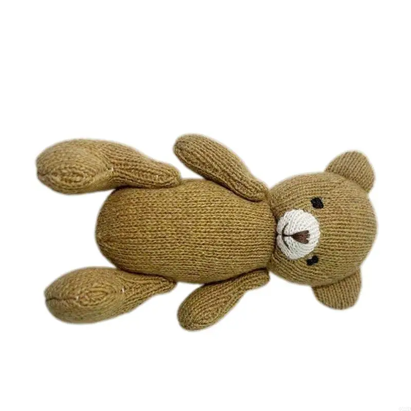 

Q22D Baby Photography Props Crochet кукла фаршированная медведь/кролик фото фон реквизит новорожденный фотостудио фон