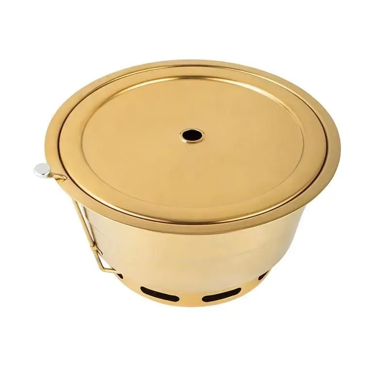 Korean Titanium Charcoal Grill Commercial Indoor Smokeless Barbecue Oven Thickened Stainless Steel Non-stick Pan