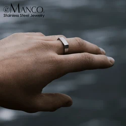 eManco Classic Men's Ring Stainless Steel Gold Plated Minimalist Jewelry Wholesale