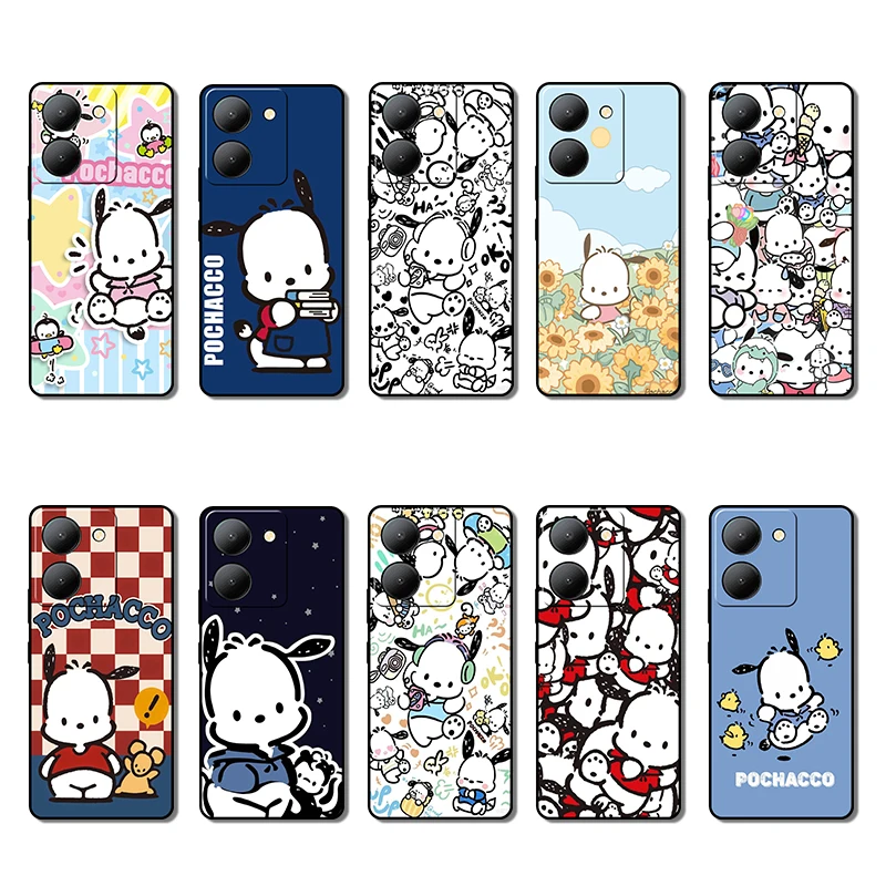 Vivo Y15S Y15A Y16 Y17 Y17S Y19 Y20i Y20S Y20 Pochacco  Creative Design Soft Black Phone Case