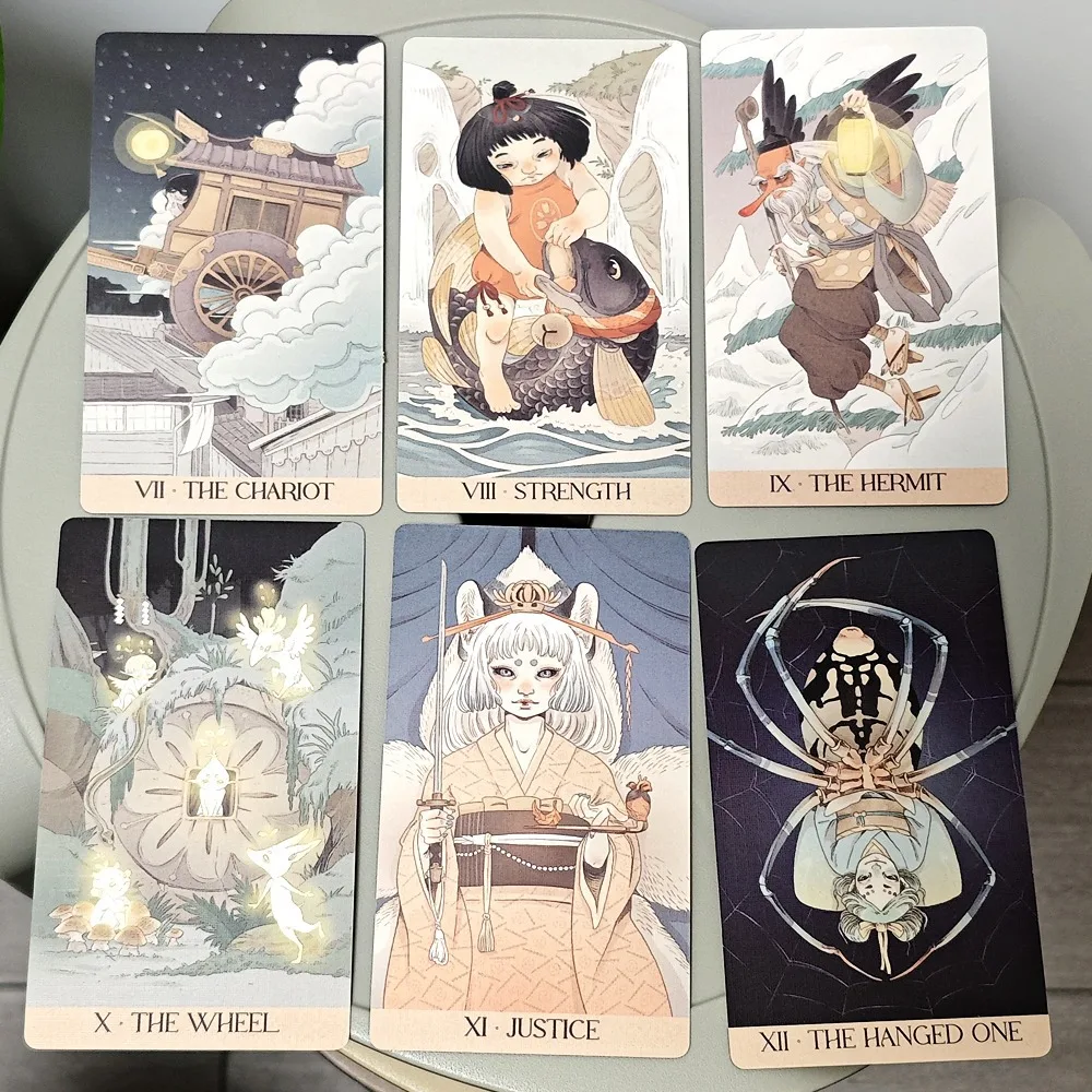 Yokai Tarot Cards 78Pcs Japanese Folklore Yokai Tarot Deck Divination Oracle Cards Without Guide Book Fortune Telling Tarot view 4