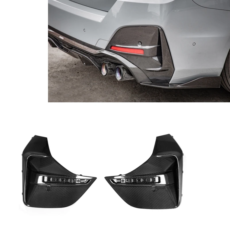 

SQ style For 4 Series G26 4-Door 2021+ Dry Carbon Fiber Rear Bumper Diffuser Trims G26 Rear Bumper Trims