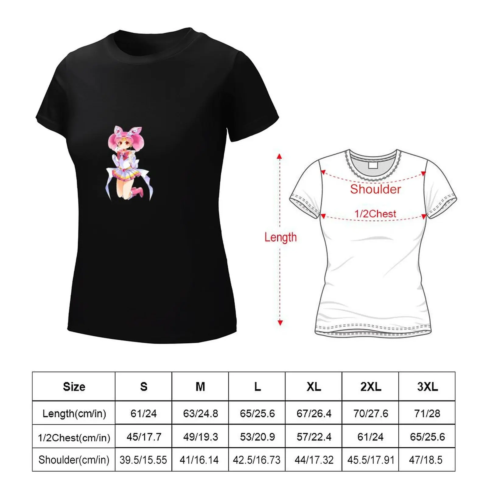 Chibiusa-Camiseta de manga corta para mujer, ropa vintage, camisetas divertidas de algodón