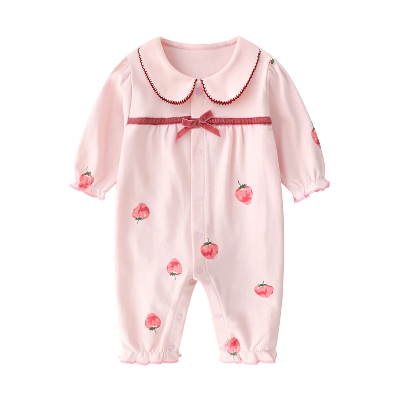 Baby clothes jumpsuit autumn season 0 pure cotton 3 princess clothes newborn clothes 6 months baby air-conditioned clothes