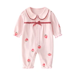 Combinaison en pur coton pour bébé, vêtements de princesse, vêtements pour nouveau-nés, vêtements climatisés, saison d'automne, 0, 3, 6 mois