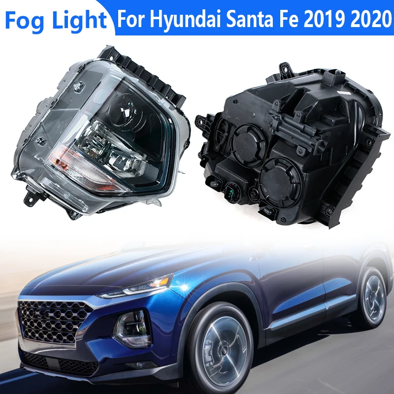 For Hyundai Santa Fe 2019 2020 Headlight Assembly Halogen Fog Light Car Front Bumper Turn Signal Lamp 92102S2000 92101S2000