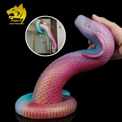 YOCY 15 Inch Long Cobra Dildo Fantasy Snake Dragon Penis Soft Liquid Silicone Sex Anal Butt Plug With Sucker For Women Men