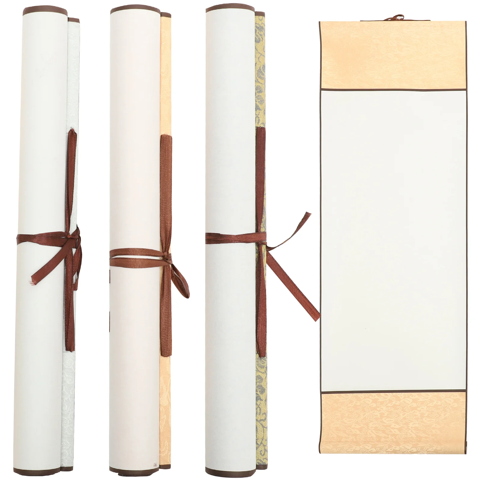 

4Pcs Blank Calligraphy Paper Chinese Painting Scroll Multi-Function Drawing Supplies Home Decoration