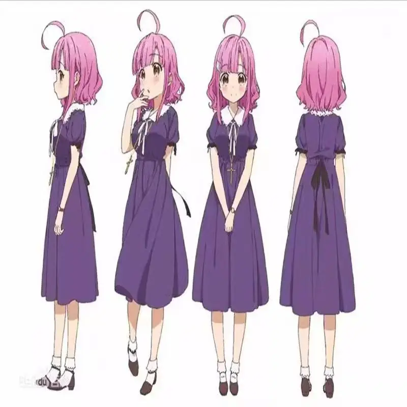 

Anime Purple Dress Cosplay Outfit - Gakkou Gurashi! Sakura Megumi Inspired Costume