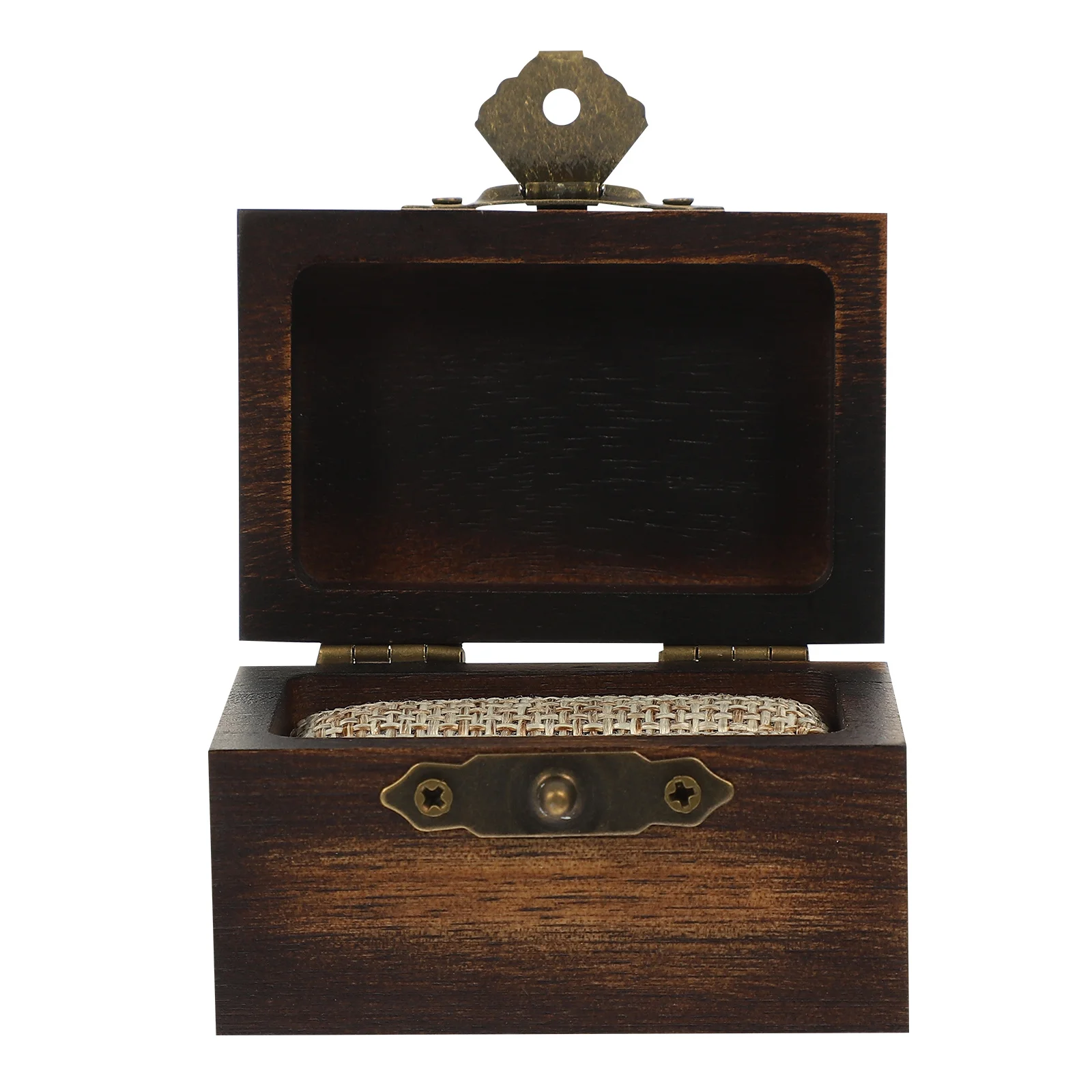 

Vintage Jewelry Box Wooden Ring Earrings Storage Container For Wedding Engagement Gift Dustproof Organizer Case