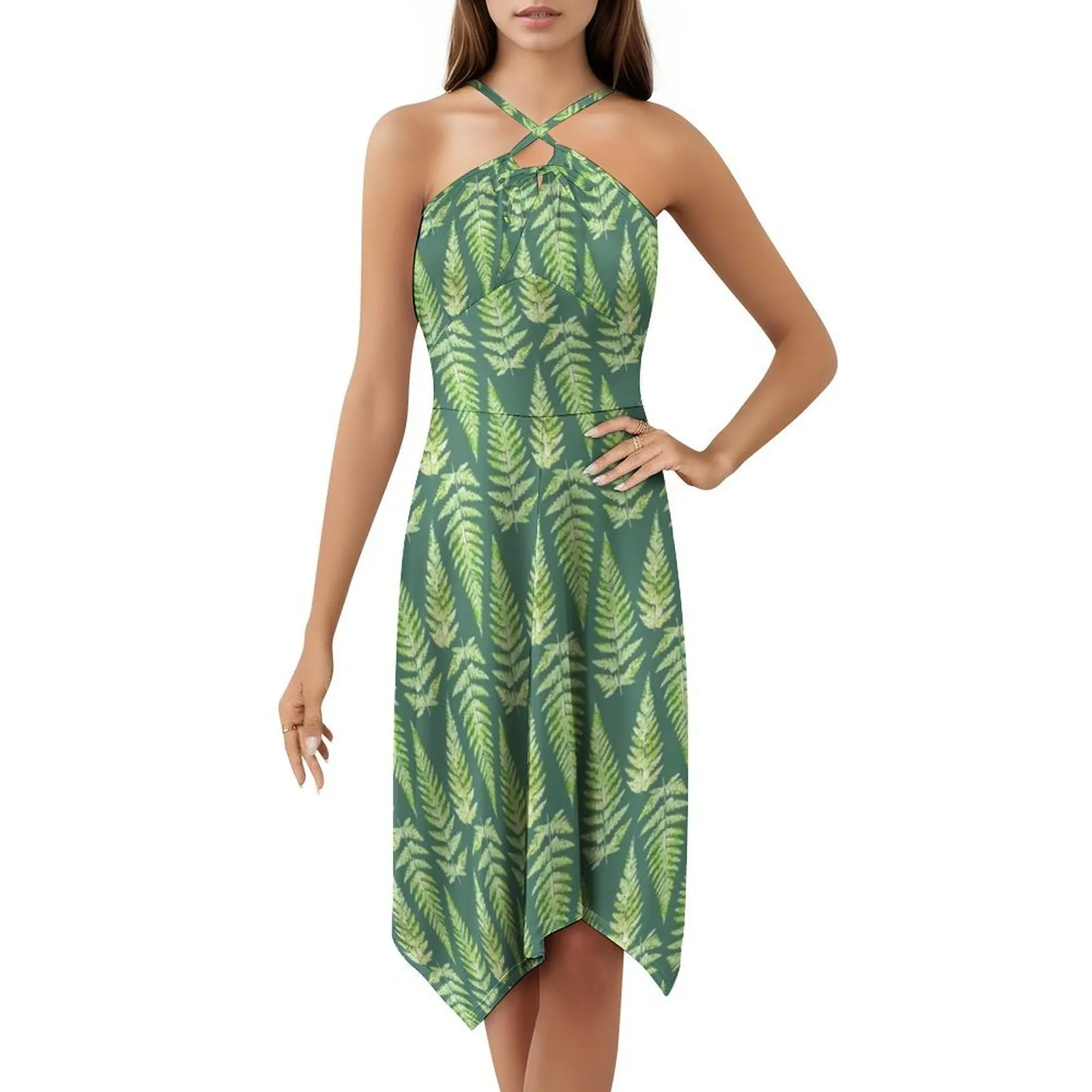 Vestido Bohemio Vintage Helecho Manga Abombada - usage example