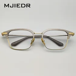 Top Quality Designer Handmade Acetate Titanium Glasses Frames Men Women Large size Half Eyeglass Frame Luxury Square Eyewear