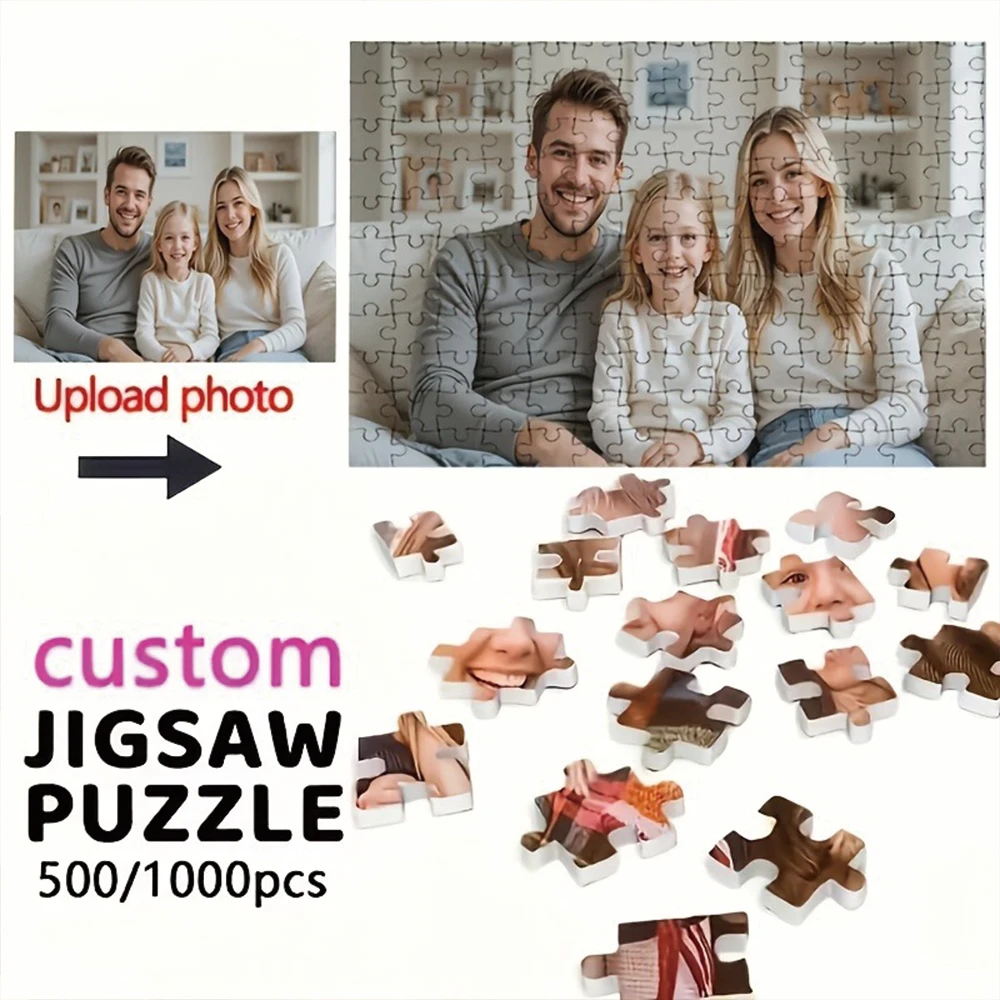 35/300/500/1001pcs Personalized Custom Photo Puzzle Family Photos Colorful Photo Puzzle Decorative Memory