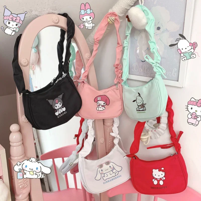 Sanrio Nieuwe Hello Kitty Clow M Melodie Handtas Schattige Cartoon Lichtgewicht Pacha Hond Crossbody Schoudertas