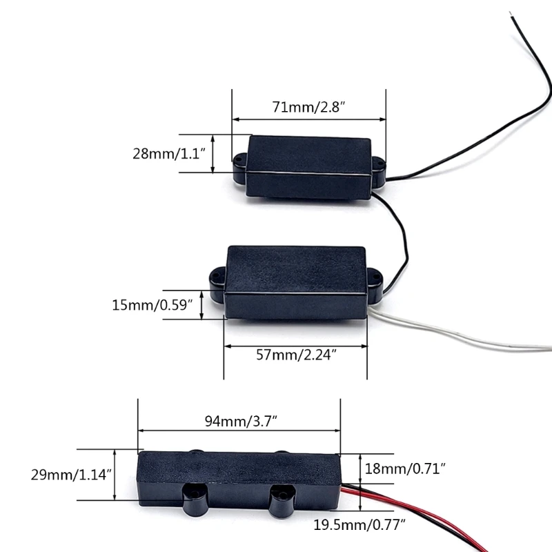 Closed 4-String Precisions Bass Pickup Replacement Electric Bass Guitar Pickup Tone Humbucker Pickups 69HD