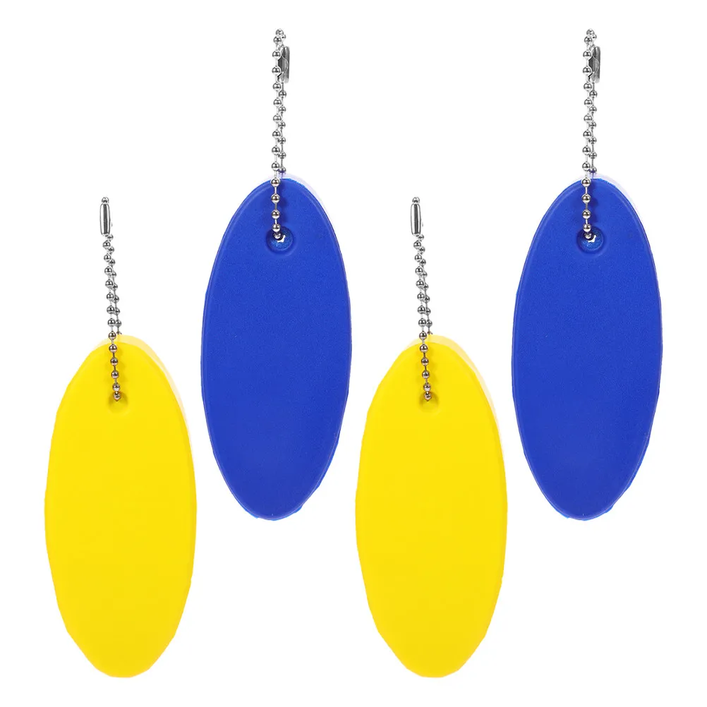 4Pcs Floating Key Rings Oval Bright Color Waterproof Keychains for Boating Kayaking Fishing Water Sports Gear Boat Toy Keyring