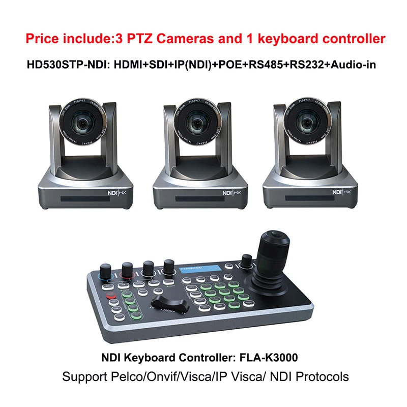 zoom ndi hx ptz camera de video conferencia tv transmissao igreja streaming ao vivo com controlador joystick rede vmix visca 30x 01