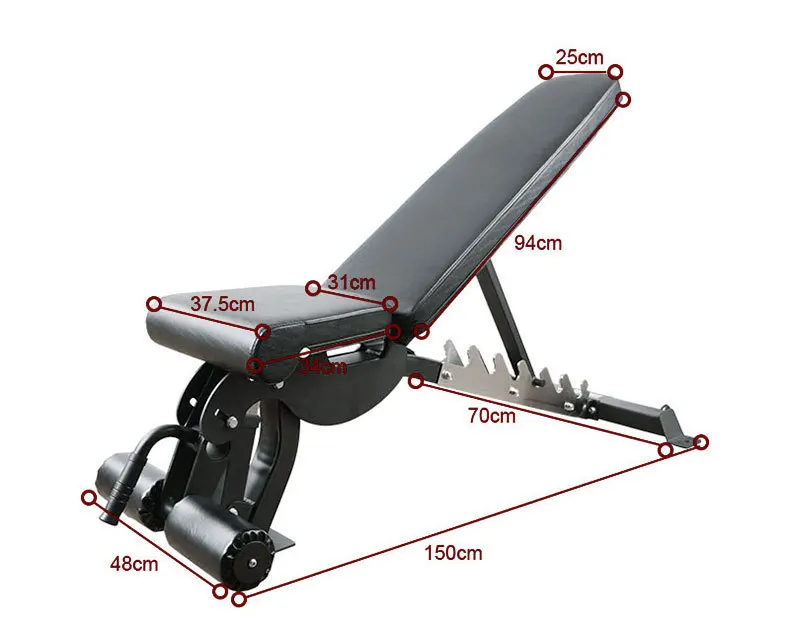 Adjustable Multifunctional Modern Foldable Dumbbell Supine Home Commercial Fitness Chair for Men Women Strength Trainingpromote