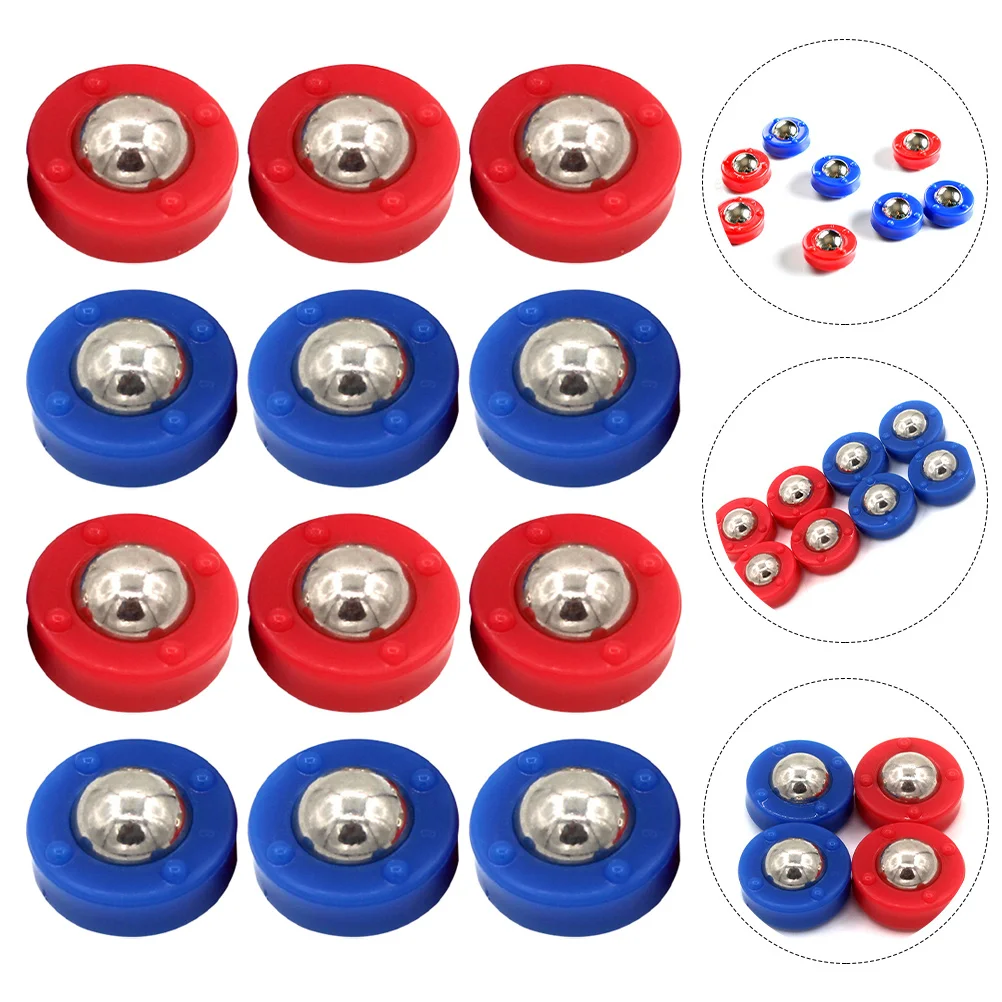 12 Pcs Tabletop Shuffleboard Pucks Rollers Toy Game Rolling Beads Supplies Fun Family Parts