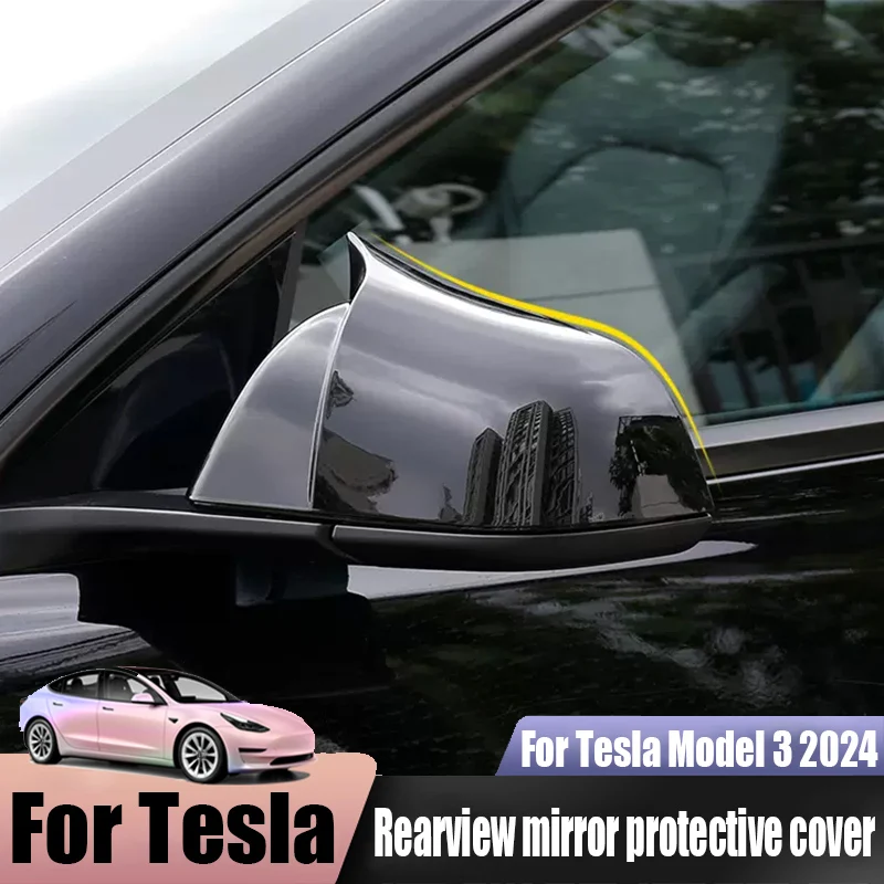 For Tesla Model 3 2024 rearview mirror protective cover car exterior decoration products ABS material