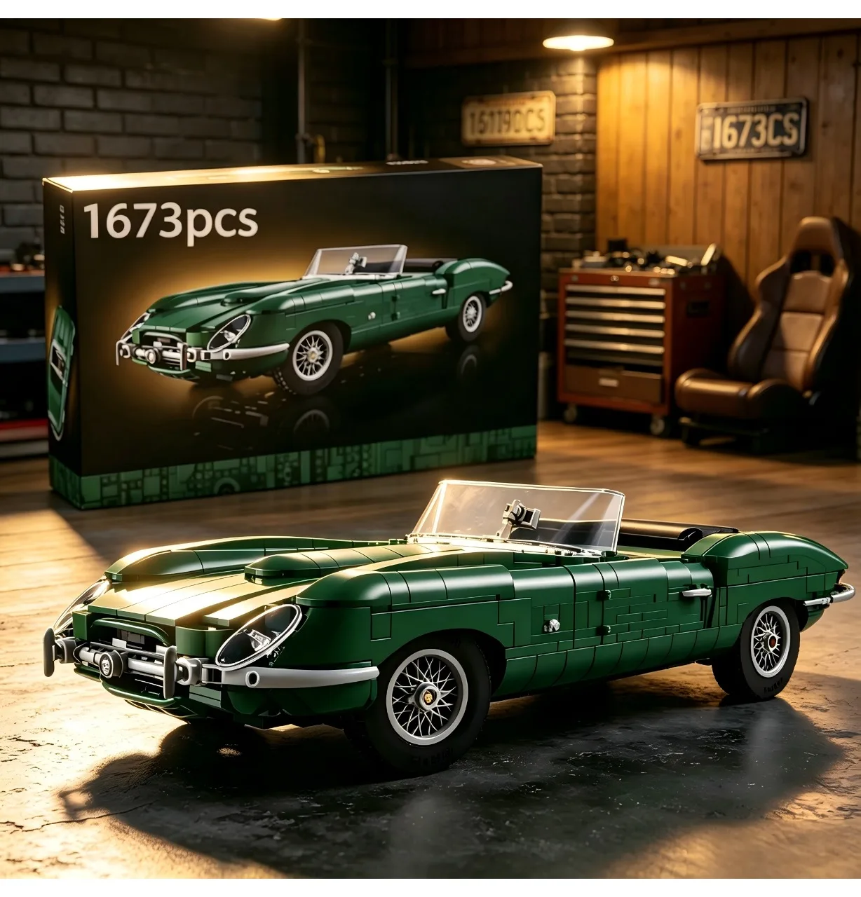 1673Pcs British Classic Retro Convertible Car Building Blocks Model DIY Assembly Vehicle Toy Collectible Ornament Home