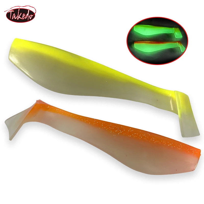 

TAKEDO-T-tail Soft Fishing Lures, Luminous Fishing Bait, PVC Trolling Softbaits Sound Bead Wobblers for Tuna Shark, 17cm, 52g