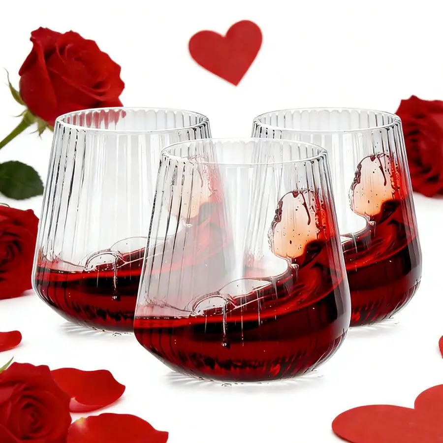 

Набор из 30 пластиковых рифленых бокалов для вина, 14 унций, утолщенные, без ножки, одноразовые, для вина, шампанского, виски, небьющиеся, для коктейлей