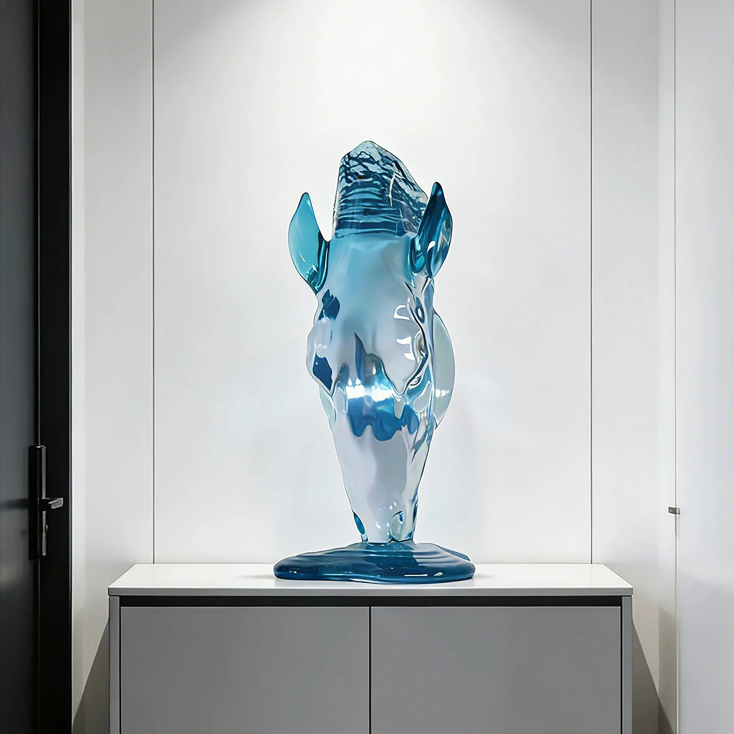 Home Decor Transparent Resin Crafts Horse Head Sculpture Animal Figurine Modern Living Room Desktop Foyer Ornaments Statue Gift