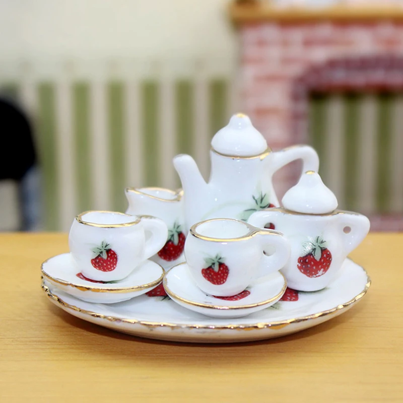 1 set miniatuur servies fantasiespel speelgoed 1:12 poppenhuis mini keuken keramische theekop voor popaccessoires