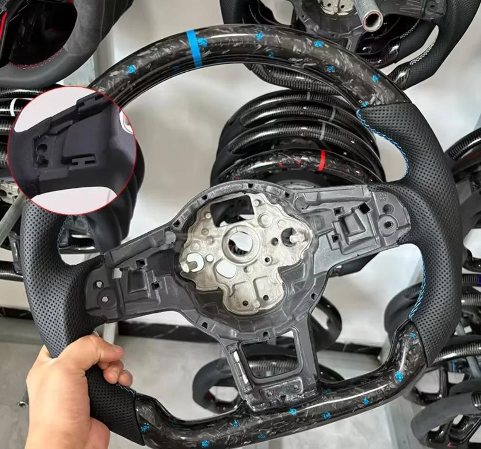 Geschikt voor Volkswagen Golf 7 7.5 GTI GTD GTE R 2013-2020 Blauw Pure Carbon Fiber Stuurwiel Upgrade Accessoires