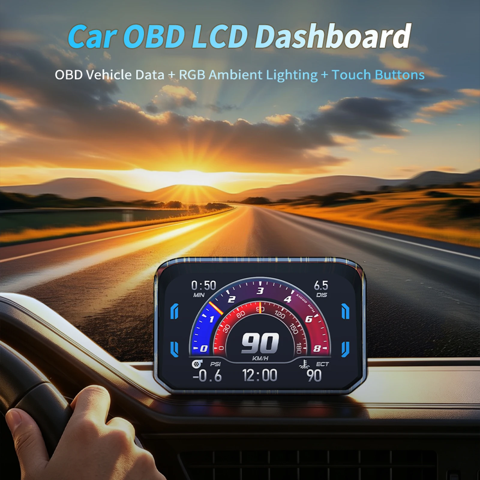 OBD Digital Head Up Display Speed Projector RPM Mileage Turbo Pressure Fuel Consumption Water Temperture On-Board Computer