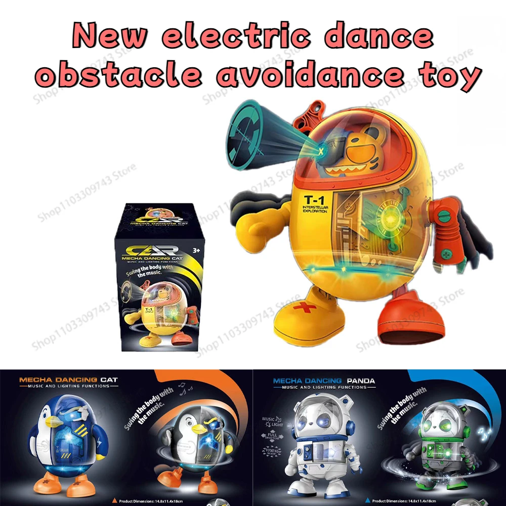 2025 Electric Toy with Automatic Dancing and Obstacle Avoidance, Cool Sound and Light Mechanical Panda Penguin Children's Toy