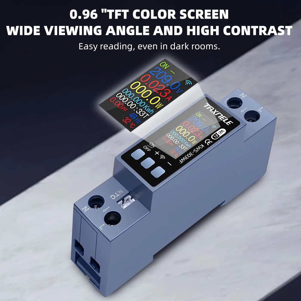 TUYA WiFi التيار المتناوب رصد 110 فولت 220 فولت أكثر من الجهد الحالي كيلوواط ساعة مقياس الحرارة الطاقة التتابع التبديل قطاع دارة #2