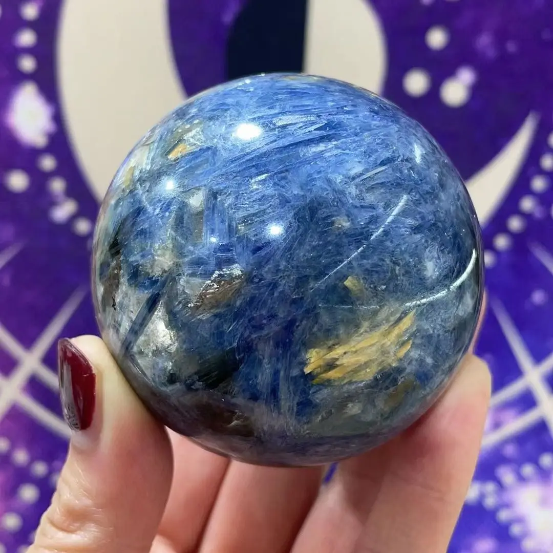 

80mm Natural Blue Sodalite Ball Healing Room Decoration Gifts Meditation Reiki Witchcraft Gemstone+Stand