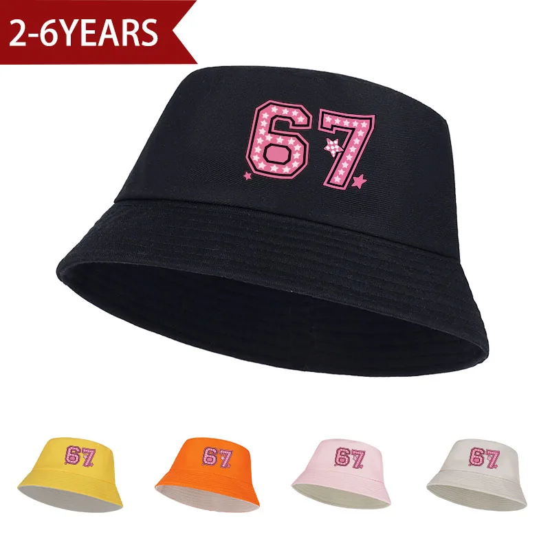 Cute Star-Printed Number 67 Fisherman's Hat for Girls Ages 2
