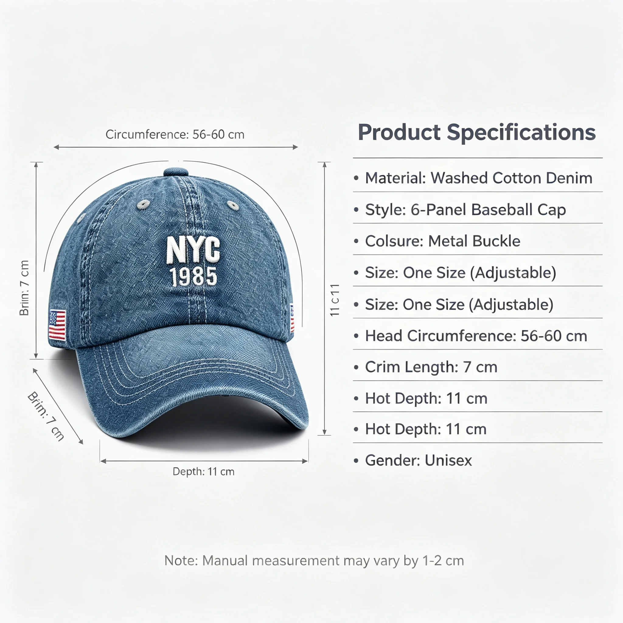 2026 Denim Baseball Cap für Herren und Damen mit Stickerei, Jeans Snapback Mütze, Casquette Sommer Sport Hip-Hop Kappe, Gorras Unisex Hüte – Detail 5