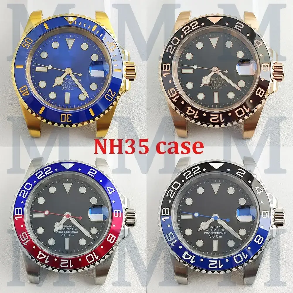 40mm NH35 Case Dial Men's Watch Stainless Steel Sapphire Glass Fit SUB Submariner GMT NH34 NH35 NH36 Movement Watch Replacements