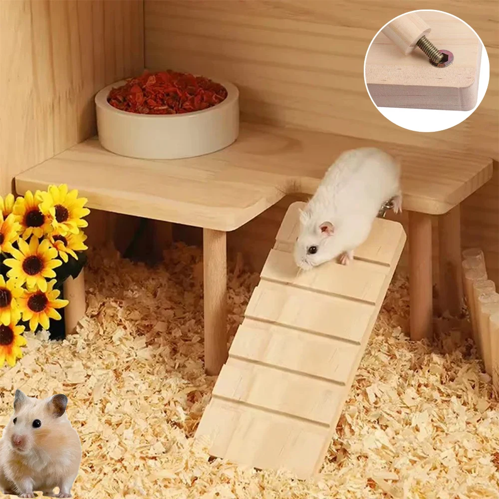 

1PC Small Pets Accessories Hamster Wooden Ladder Platform Jumping Board Playground Hamster Climbing Toy Pet Hamster Accessories