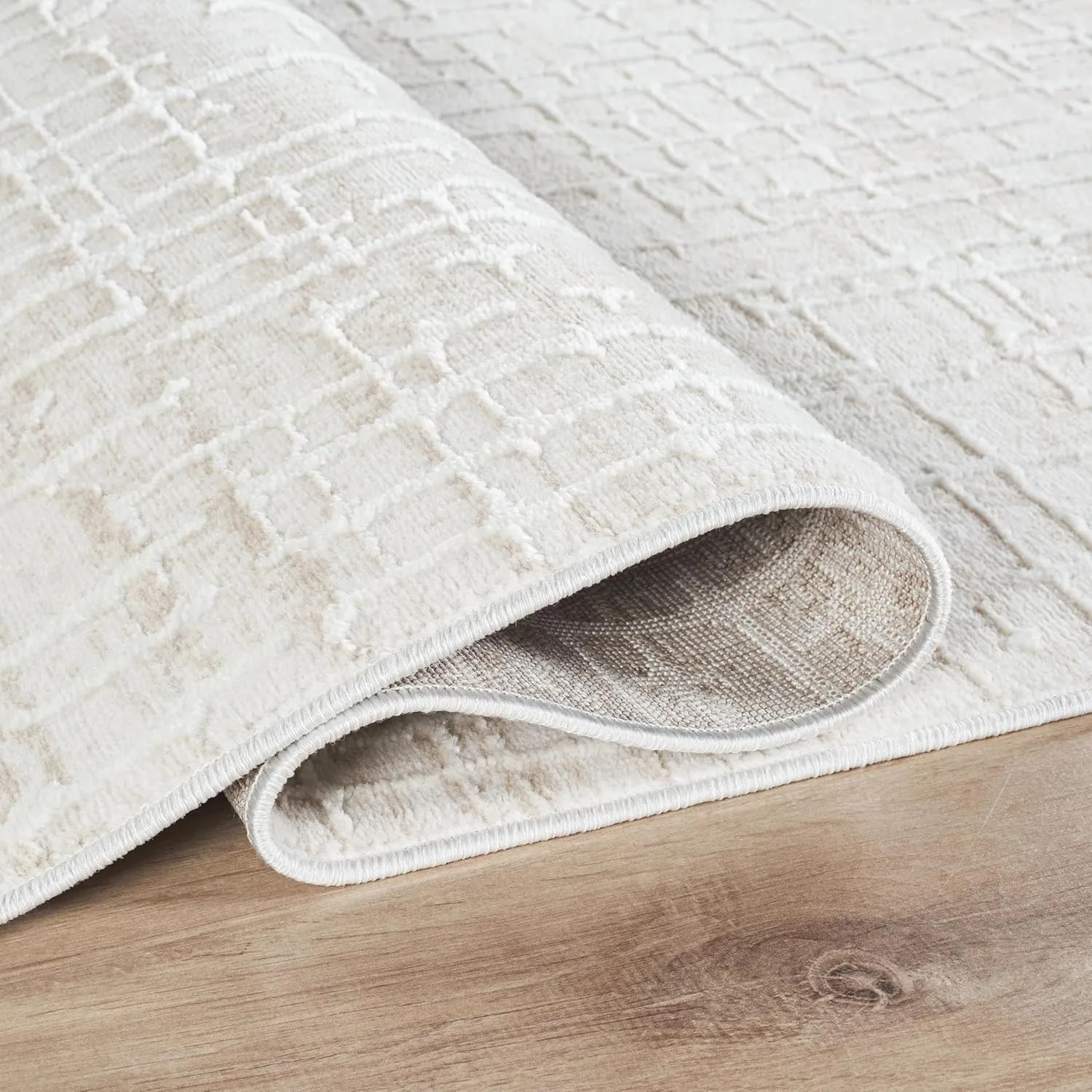 Beige Large Area Rug – 8X10 Area Rugs for Bedroom – Vera Collection – Geom