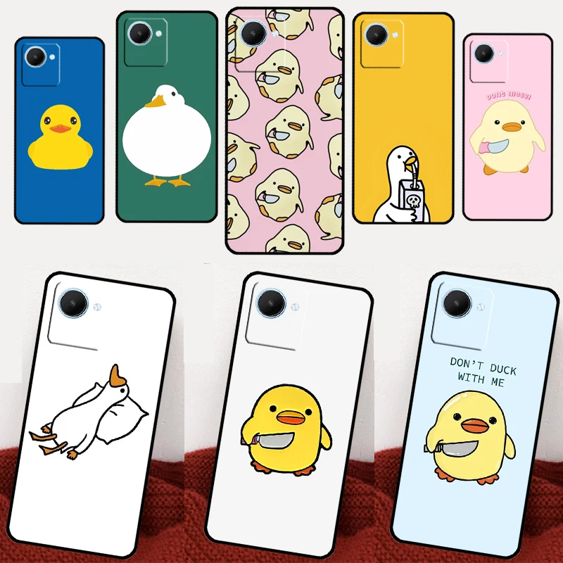 Cartoon Duck Knife For Realme 8 9 10 11 Pro Plus GT Neo 5 3T 2T C11 C15 C25 C21Y C30 C31 C33 C35 C53 C55 Case