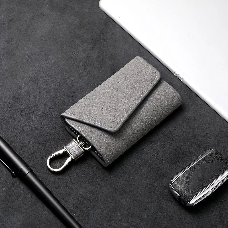1 Stück Leder-Schlüsselanhänger, Tasche für Herren und Damen, Schlüsselhalter, Organizer, Schlüsseltasche für das Auto, einfache Schlüsselhülle, Geschenk, Mini-Kartenetui – Detail 4