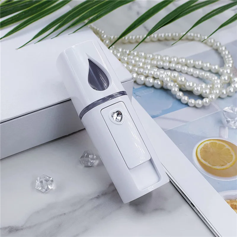 

AA20-10X Портативный Nano Facial Mister Мини-пароварка для лица Распылитель Наращивание ресниц с зеркалом Белый