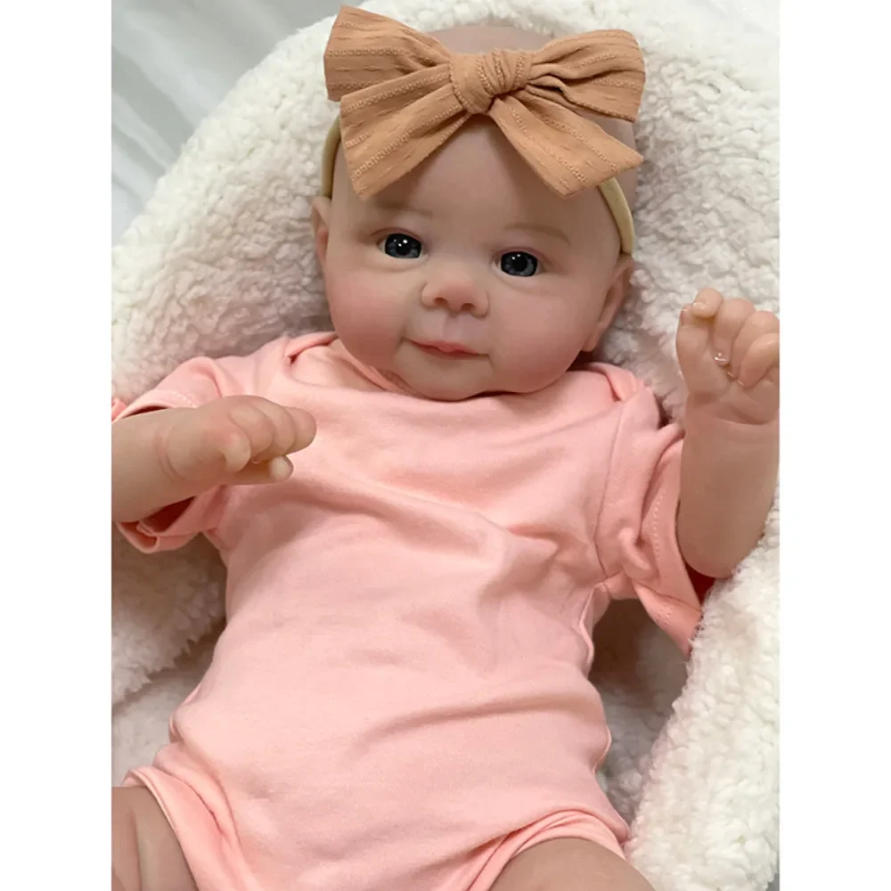 

19inch Reborn Newborn Baby Doll Juliette Soft Cuddly Body Lifelike 3D Skin with Visible Veins Handmade Lifelike Baby Dolls toy