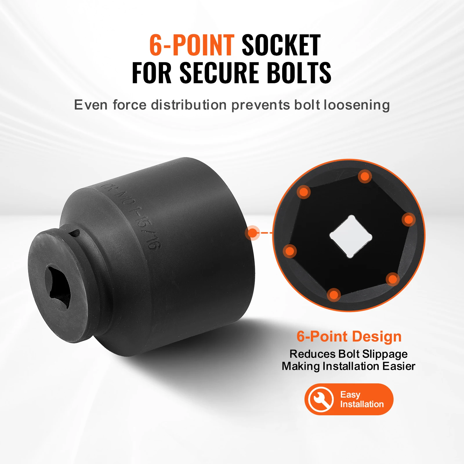 SucceBuy المحور الجوز تأثير المقبس مجموعة 1/2 "محرك 6-نقطة 4-قطعة SAE المغزل الجوز مجموعة مقابس CR-MO المعالجة الحرارية مجموعة مقابس كبيرة