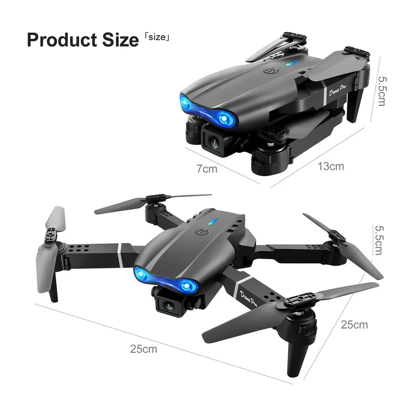 Drone RC E99Pro 2025 4K Profesional dengan Kamera HD Ganda Sudut Lebar Helikopter RC Lipat 5G WIFI FPV Celemek Penahan Tinggi Jual