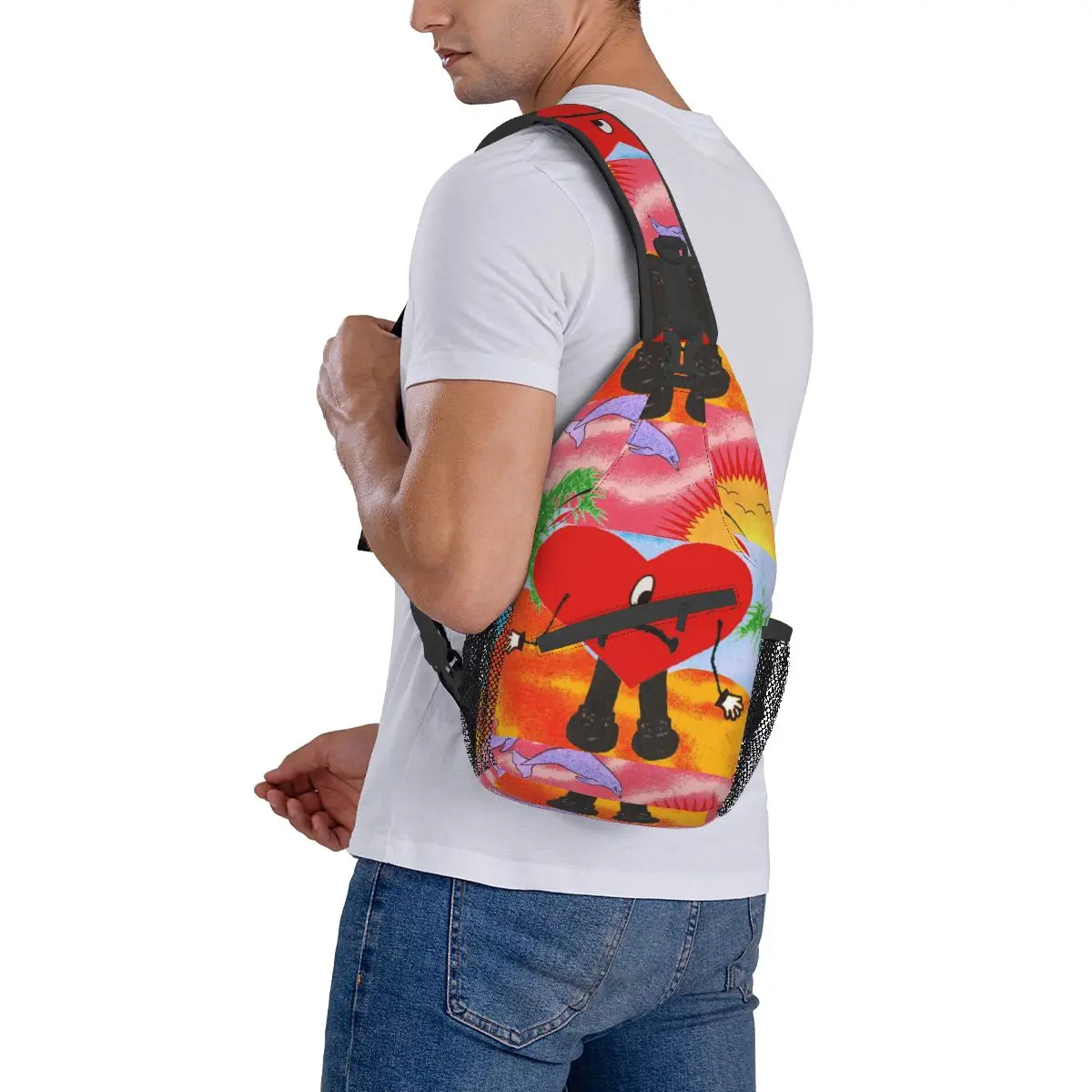 Bad Album Kleine Sling Bag Borst Crossbody Schouder Rugzak Outdoor Sport Dagrugzakken Bunny Cool Bookbag