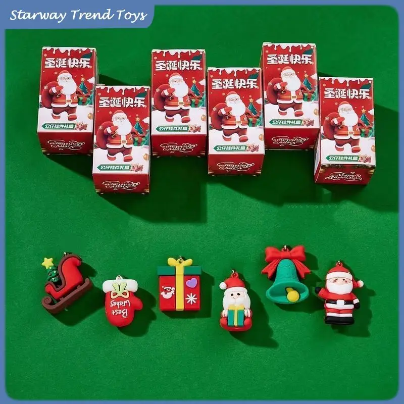 

Новый рождественский орнамент 2025 года, загадочная слепая коробка, 24 стиля, милый набор ключей, мини-фигурка, декор для елки и детей, маленькие подарки
